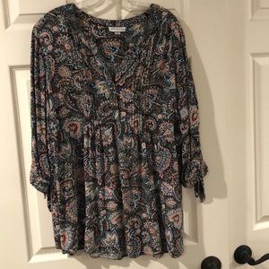 Westport 3/4 sleeve print blouse